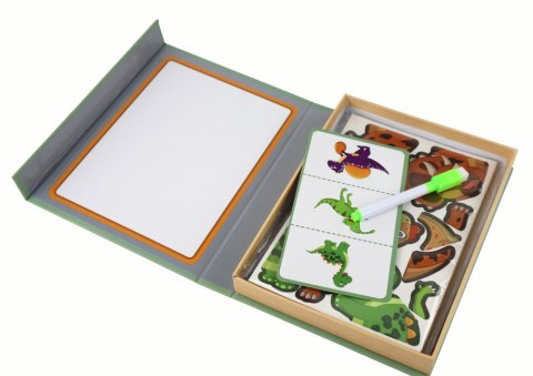 Edukacyjny Zestaw Puzzli Magnetycznych Z Motywem Dinozaurów LEAN Toys Edukacyjny Zestaw Puzzli Magnetycznych Z Motywem Dinozaurów LEAN Toys
