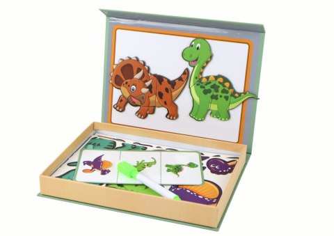 Edukacyjny Zestaw Puzzli Magnetycznych Z Motywem Dinozaurów LEAN Toys Edukacyjny Zestaw Puzzli Magnetycznych Z Motywem Dinozaurów LEAN Toys