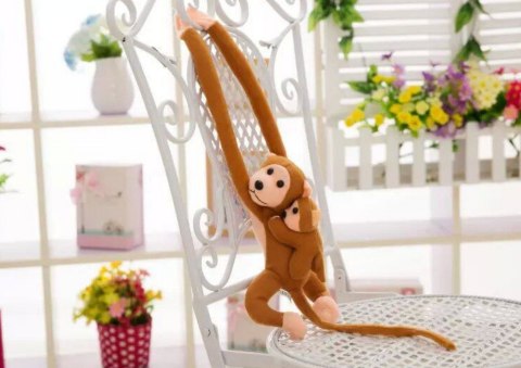 Maskotka Pluszowa Małpka z Dzieckiem Ciemno Brązowa 90 cm LEAN Toys Maskotka Pluszowa Małpka z Dzieckiem Ciemno Brązowa 90 cm LEAN Toys