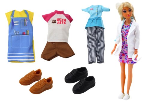 Lalka Anlily 4w1 Lekarz Fryzjer Kucharka Zwierzęta Ubrania Akcesoria LEAN Toys Lalka Anlily 4w1 Lekarz Fryzjer Kucharka Zwierzęta Ubrania Akcesoria LEAN Toys