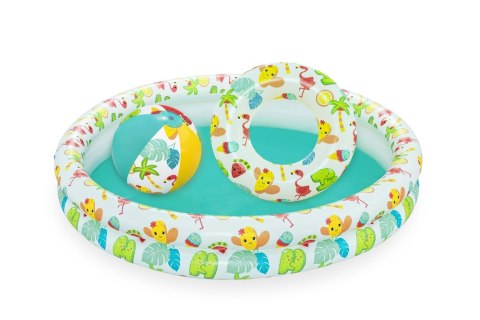 Zestaw Dmuchany Basen 3w1 Piłka Koło 122 x 20 cm Bestway 51124 Bestway Zestaw Dmuchany Basen 3w1 Piłka Koło 122 x 20 cm Bestway 51124 Bestway