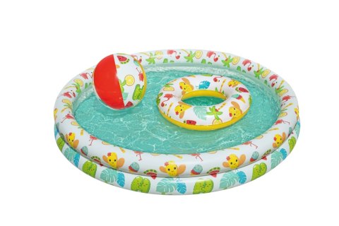 Zestaw Dmuchany Basen 3w1 Piłka Koło 122 x 20 cm Bestway 51124 Bestway Zestaw Dmuchany Basen 3w1 Piłka Koło 122 x 20 cm Bestway 51124 Bestway