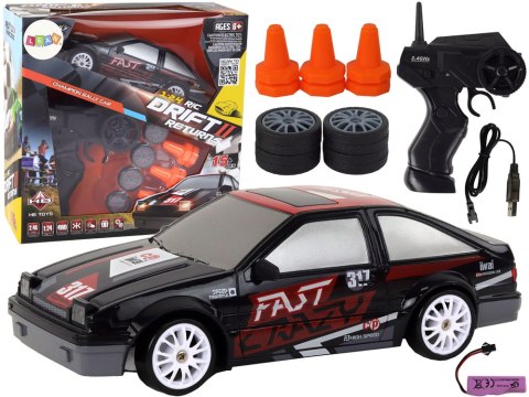 Autko Sportowe Zdalnie Sterowane R/C 1:24 Czarne Wymienne Koła LEAN Toys Autko Sportowe Zdalnie Sterowane R/C 1:24 Czarne Wymienne Koła LEAN Toys