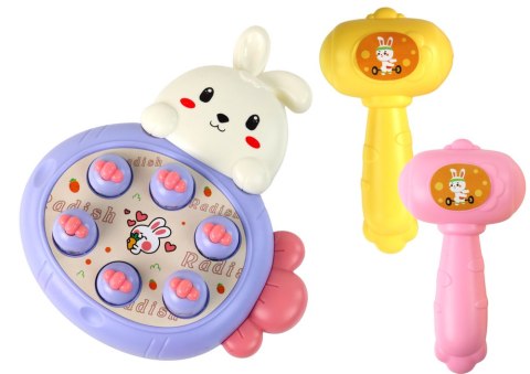 Gra Królik Do Zbijania Marchewki Zręcznościowa Whac-A-Mole Fioletowa LEAN Toys Gra Królik Do Zbijania Marchewki Zręcznościowa Whac-A-Mole Fioletowa LEAN Toys