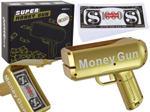 Pistolet Na Pieniądze Strzelający Złoty Wyrzutnia Money Gun Banknoty LEAN Toys Pistolet Na Pieniądze Strzelający Złoty Wyrzutnia Money Gun Banknoty LEAN Toys