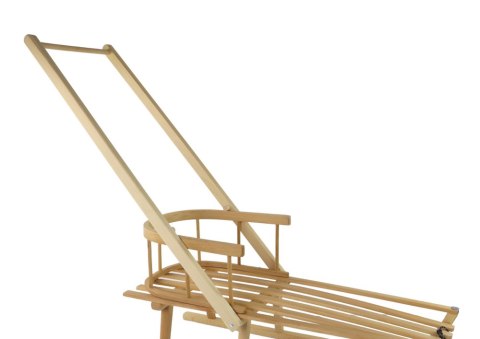 Sanki Drewniane Z Oparciem i Pchaczem Duże LEAN Toys