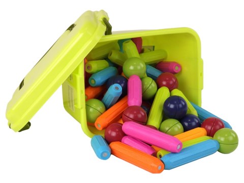 Duży Zestaw Klocków Magnetycznych W Kuferku 64 Elementy LEAN Toys Duży Zestaw Klocków Magnetycznych W Kuferku 64 Elementy LEAN Toys