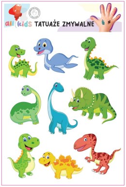 Tatuaże Zmywalne Dla Dzieci Dinusie Wesołe Dinozaury 9 El. Marka niezdefiniowana