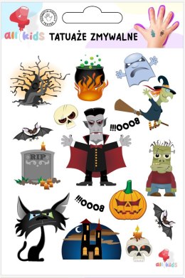 Tatuaże Zmywalne Dla Dzieci Halloween Wampir Wiedźma 15 El. Marka niezdefiniowana