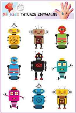 Tatuaże Zmywalne Dla Dzieci Wesołe Roboty Kolorowe 9 El. Marka niezdefiniowana