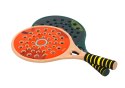 Zestaw 2 Rakietek Dla Dzieci Do Gry Padel Zielona Beżowa Piłka PU Żółta LEAN Toys