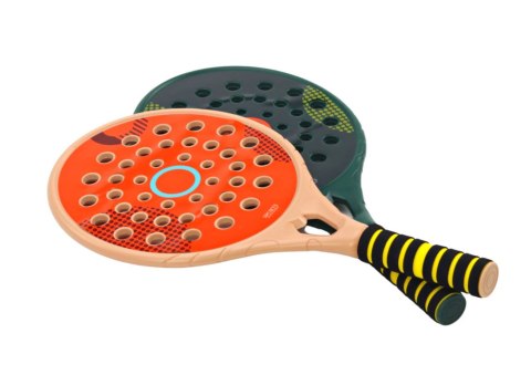Zestaw 2 Rakietek Dla Dzieci Do Gry Padel Zielona Beżowa Piłka PU Żółta LEAN Toys Zestaw 2 Rakietek Dla Dzieci Do Gry Padel Zielona Beżowa Piłka PU Żółta LEAN Toys