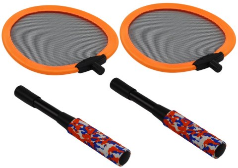 Zestaw 2 Rakietek Do Badmintona Paletki 2 Lotki Badminton Pomarańczowy LEAN Toys Zestaw 2 Rakietek Do Badmintona Paletki 2 Lotki Badminton Pomarańczowy LEAN Toys