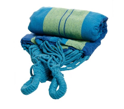 Hamak bez listwy duży 260x160cm niebiesko-zielony LEAN