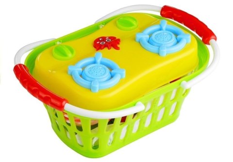 Zestaw Mała Przenośna Kuchnia w Koszyku + Kuchenka LEAN Toys