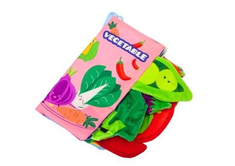 Książeczka Miękka Warzywa Szeleszcząca Piszcząca Kolorowa Dla Niemowląt LEAN TOYS