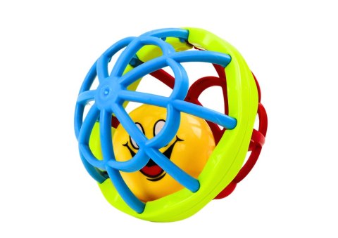 Piłeczka Sensoryczna Grzechotka Gumowa Elastyczna Kolorowa LEAN TOYS