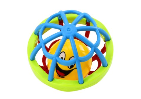 Piłeczka Sensoryczna Grzechotka Gumowa Elastyczna Kolorowa LEAN TOYS