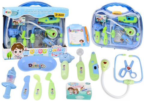 Zestaw Medyczny Małego Doktora W Walizce Światła Dźwięki Niebieski LEAN Toys