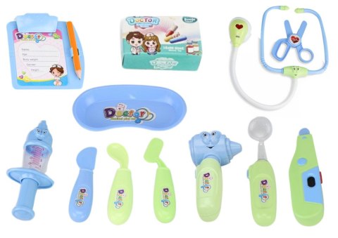 Zestaw Medyczny Małego Doktora W Walizce Światła Dźwięki Niebieski LEAN Toys