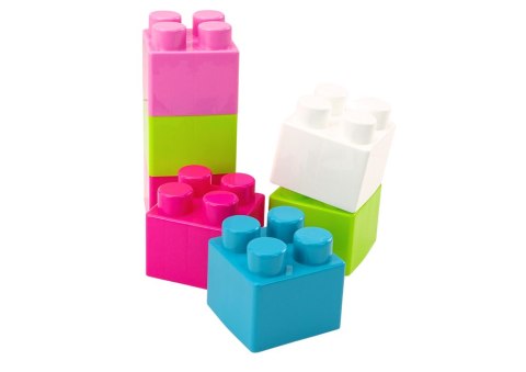 Duże Klocki Konstrukcyjne W Torbie Naklejki Kolorowe 12 El LEAN Toys Duże Klocki Konstrukcyjne W Torbie Naklejki Kolorowe 12 El LEAN Toys