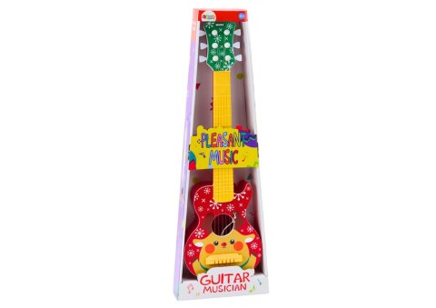 Gitara Zabawkowa Dla Dzieci Regulacja Strun Renifer Czerwona LEAN Toys Gitara Zabawkowa Dla Dzieci Regulacja Strun Renifer Czerwona LEAN Toys