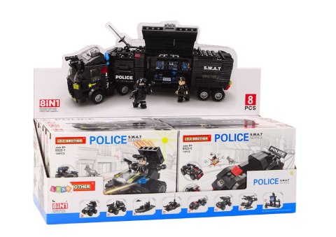 Klocki Konstrukcyjne Służby Specjalne Policja Helikopter Łódź Zestaw MIX LEAN TOYS Klocki Konstrukcyjne Służby Specjalne Policja Helikopter Łódź Zestaw MIX LEAN TOYS