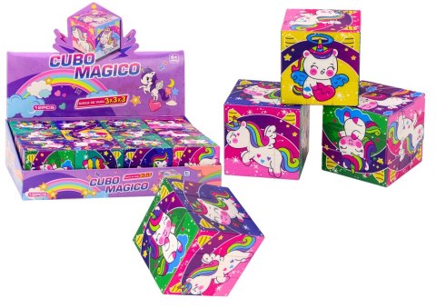 Magiczna Kostka Układanka Edukacyjna Jednorożce Puzzle Gra Logiczna LEAN TOYS Magiczna Kostka Układanka Edukacyjna Jednorożce Puzzle Gra Logiczna LEAN TOYS