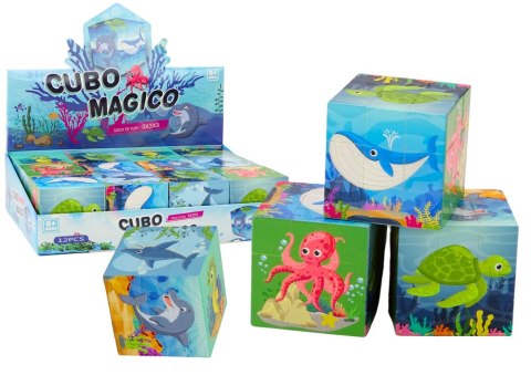 Magiczna Kostka Układanka Edukacyjna Zwierzęta Morskie Puzzle Gra Logiczna LEAN TOYS Magiczna Kostka Układanka Edukacyjna Zwierzęta Morskie Puzzle Gra Logiczna LEAN TOYS