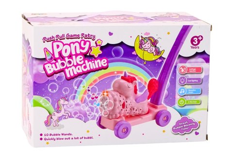 Maszyna Do Baniek Mydlanych Jeździk Jednorożec Światła Dźwięki Różowy LEAN Toys Maszyna Do Baniek Mydlanych Jeździk Jednorożec Światła Dźwięki Różowy LEAN Toys