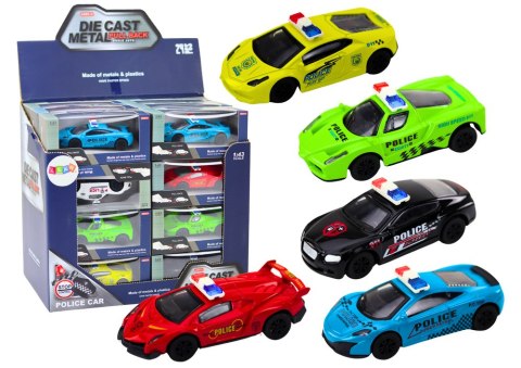 Autko Resorak Policyjny 1:43 Metalowy Napęd Gumowe Koła LEAN TOYS Autko Resorak Policyjny 1:43 Metalowy Napęd Gumowe Koła LEAN TOYS