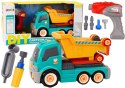 Ciężarówka Wywrotka Kreskówkowa Do Skręcania DIY Turkusowa LEAN Toys Ciężarówka Wywrotka Kreskówkowa Do Skręcania DIY Turkusowa LEAN Toys