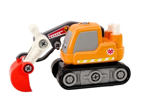 Koparka Gąsienicowa Kreskówkowa Do Skręcania DIY Pomarańczowa LEAN Toys Koparka Gąsienicowa Kreskówkowa Do Skręcania DIY Pomarańczowa LEAN Toys