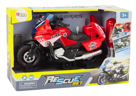 Motocykl Do Skręcania Ratunkowy DIY Światła Dźwięki Czerwony LEAN Toys Motocykl Do Skręcania Ratunkowy DIY Światła Dźwięki Czerwony LEAN Toys