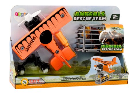 Samolot Awionetka Transport Zwierząt Klatka Lew Rozkręcany Pomarańczowy LEAN Toys Samolot Awionetka Transport Zwierząt Klatka Lew Rozkręcany Pomarańczowy LEAN Toys