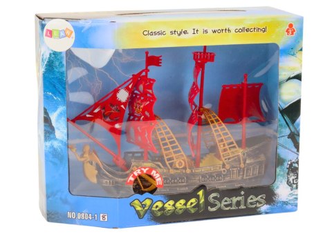 Statek Piracki Światła Dźwięki Kółka Brązowy LEAN Toys Statek Piracki Światła Dźwięki Kółka Brązowy LEAN Toys