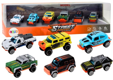 Zestaw Metalowych Autek Terenowych 1:64 6 sztuk LEAN Toys Zestaw Metalowych Autek Terenowych 1:64 6 sztuk LEAN Toys