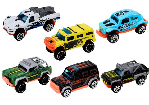 Zestaw Metalowych Autek Terenowych 1:64 6 sztuk LEAN Toys Zestaw Metalowych Autek Terenowych 1:64 6 sztuk LEAN Toys