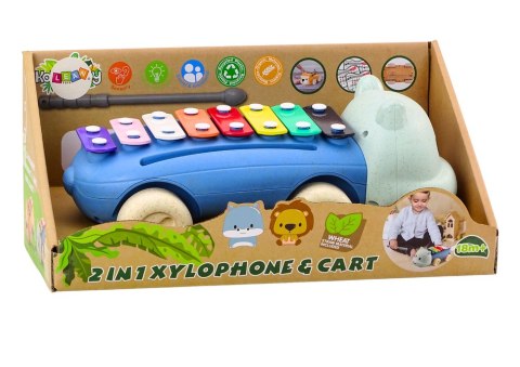 Cymbałki Hipopotam Na Kółkach Instrument Dla Dzieci Kolorowe Edukacyjne LEAN Toys Cymbałki Hipopotam Na Kółkach Instrument Dla Dzieci Kolorowe Edukacyjne LEAN Toys
