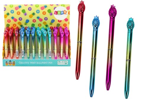 Długopis Z Ananasem W Połysku Złoto Kolorowy Niebieski Wkład 0.7mm Mix LEAN TOYS Długopis Z Ananasem W Połysku Złoto Kolorowy Niebieski Wkład 0.7mm Mix LEAN TOYS