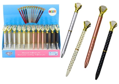 Długopis Z Diamentem W Kropki Niebieski Wkład 0.7mm Mix LEAN TOYS Długopis Z Diamentem W Kropki Niebieski Wkład 0.7mm Mix LEAN TOYS