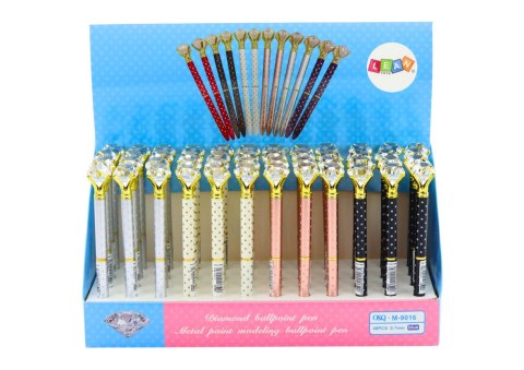 Długopis Z Diamentem W Kropki Niebieski Wkład 0.7mm Mix LEAN TOYS Długopis Z Diamentem W Kropki Niebieski Wkład 0.7mm Mix LEAN TOYS