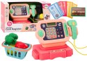 Kasa Fiskalna Nauka Liczenia Monety Koszyk Światła Dźwięki Różowa LEAN Toys Kasa Fiskalna Nauka Liczenia Monety Koszyk Światła Dźwięki Różowa LEAN Toys