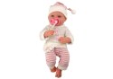 Lalka Bobas Sweterek Czapeczka W Paski Smoczek Różowy LEAN Toys Lalka Bobas Sweterek Czapeczka W Paski Smoczek Różowy LEAN Toys