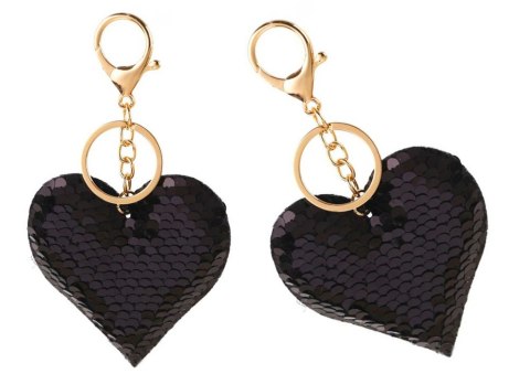 Brelok Serce Cekiny Dwustronne Srebrny Czarny LEAN TOYS Brelok Serce Cekiny Dwustronne Srebrny Czarny LEAN TOYS