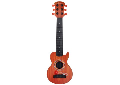 Gitara Zabawkowa Dla Dzieci Kostka Do Gry Drewno Pomarańczowa LEAN Toys Gitara Zabawkowa Dla Dzieci Kostka Do Gry Drewno Pomarańczowa LEAN Toys