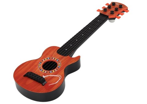 Gitara Zabawkowa Dla Dzieci Kostka Do Gry Drewno Pomarańczowa LEAN Toys Gitara Zabawkowa Dla Dzieci Kostka Do Gry Drewno Pomarańczowa LEAN Toys
