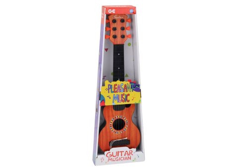 Gitara Zabawkowa Dla Dzieci Kostka Do Gry Drewno Pomarańczowa LEAN Toys Gitara Zabawkowa Dla Dzieci Kostka Do Gry Drewno Pomarańczowa LEAN Toys