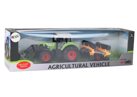 Traktor Rolniczy Koparka Z Broną Talerzową Napęd Zielony LEAN Toys Traktor Rolniczy Koparka Z Broną Talerzową Napęd Zielony LEAN Toys