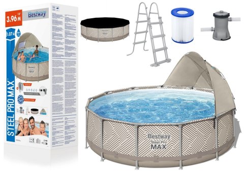 Basen Ogrodowy Stelażowy Z Baldachimem Daszek 396 x 107 cm Bestway 561FY Bestway Basen Ogrodowy Stelażowy Z Baldachimem Daszek 396 x 107 cm Bestway 561FY Bestway